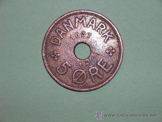 Monedas antiguas de Europa: dinamarca 5 ore 1937 (2257) - Foto 1