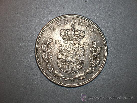 Monedas antiguas de Europa: dinamarca 5 coronas 1968 (2033) - Foto 1