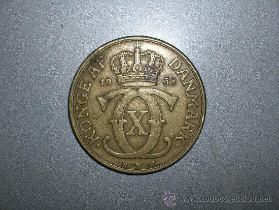 Monedas antiguas de Europa: dinamarca 2 coronas 1938 (2196) - Foto 1