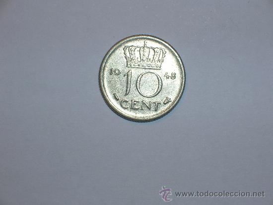 Monedas antiguas de Europa: Holanda 10 centimos 1948 (2737) - Foto 1