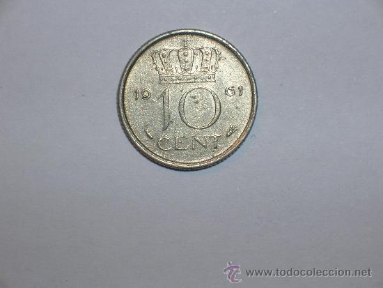 Monedas antiguas de Europa: Holanda 10 centimos 1961 (2739) - Foto 1