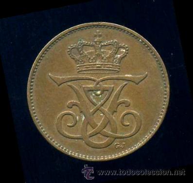 Monedas antiguas de Europa: DINAMARCA : 2 Ore 1907 - Foto 2