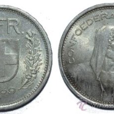 Monedas antiguas de Europa: SUIZA. 5 FRANCOS DE 1969B. PLATA. MBC
