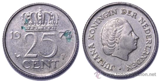 Monedas antiguas de Europa: HOLANDA. 25 C&Eacute;NTIMOS 1973. - Foto 1