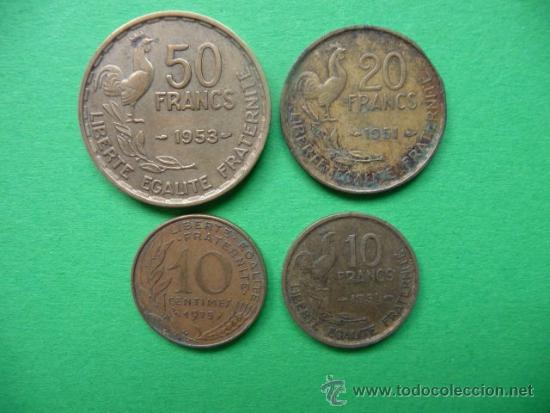 Monedas antiguas de Europa: Francia lote 4 monedas. - Foto 2