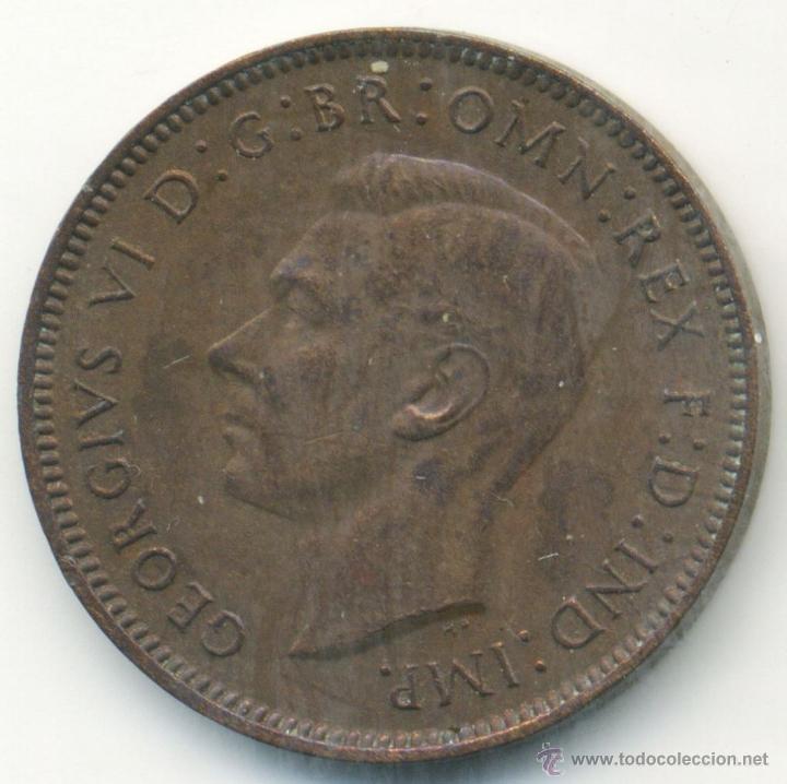 Monedas antiguas de Europa: 1941 Inglaterra 1 Farthing - Foto 1