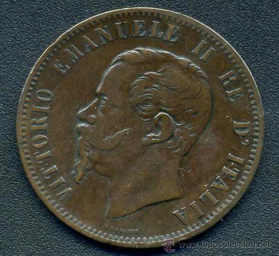 Monedas antiguas de Europa: ITALIA : 10 Cent 1862 M - Foto 1
