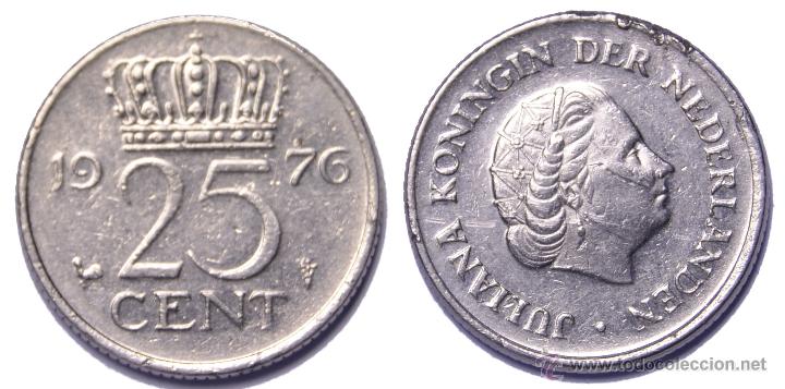 Monedas antiguas de Europa: HOLANDA. 25 C&Eacute;NTIMOS 1976. - Foto 1