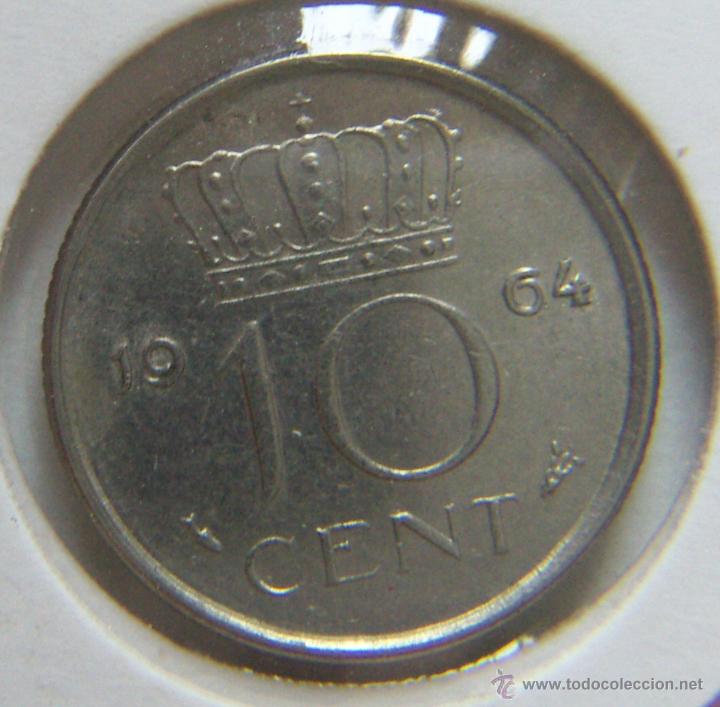 Monedas antiguas de Europa: Moneda de Holanda 10 cent 1964 - Foto 1