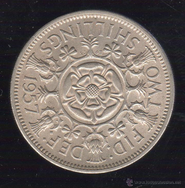 Monedas antiguas de Europa: 2 CHELINES. INGLATERRA. 1957. EBC - Foto 2