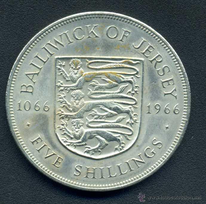 Monedas antiguas de Europa: JERSEY  5 CHELINES 1966 - Foto 1