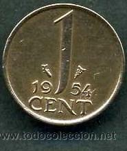 Monedas antiguas de Europa: HOLANDA 1 CENT DE 1954 - N&ordm;3 - Foto 2