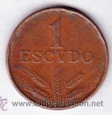 Monedas antiguas de Europa: MONEDA &middot;&middot; 1 ESCUDO , REPUBLICA PORTUGUESA &middot;&middot;&middot;  1970 .