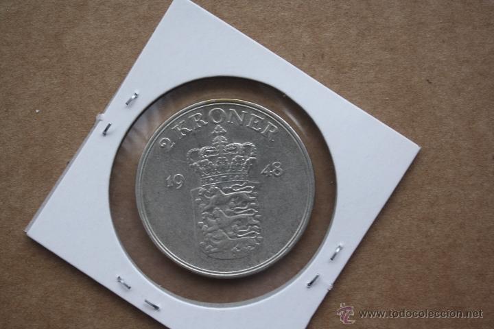 Monedas antiguas de Europa: DINAMARCA, 2 KRONOR 1948 - MBC - Foto 2