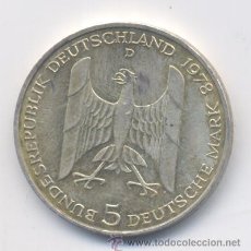 Monedas antiguas de Europa: ALEMANIA- 5 MARCOS- 1978-SC. Lote 49930518