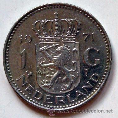 Monedas antiguas de Europa: Moneda de HOLANDA 1 GULDEN 1971 - Foto 1