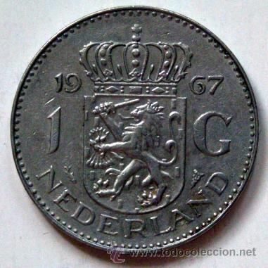 Monedas antiguas de Europa: Moneda de HOLANDA 1 GULDEN 1967 - Foto 1