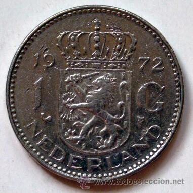 Monedas antiguas de Europa: Moneda de HOLANDA 1 GULDEN 1972 - Foto 1