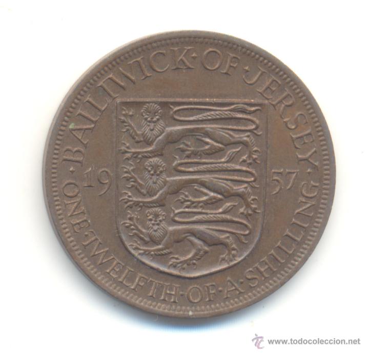 Monedas antiguas de Europa: 1957 EXCELENTE 1/12 DE SHILLING ISLA DE JERSEY ISLAS DEL CANAL