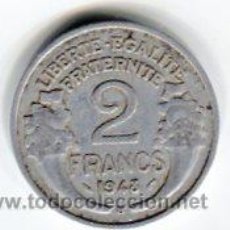 Monedas antiguas de Europa: FRANCIA 2 FRANCOS 1948 ALUMINIO. Lote 54050083