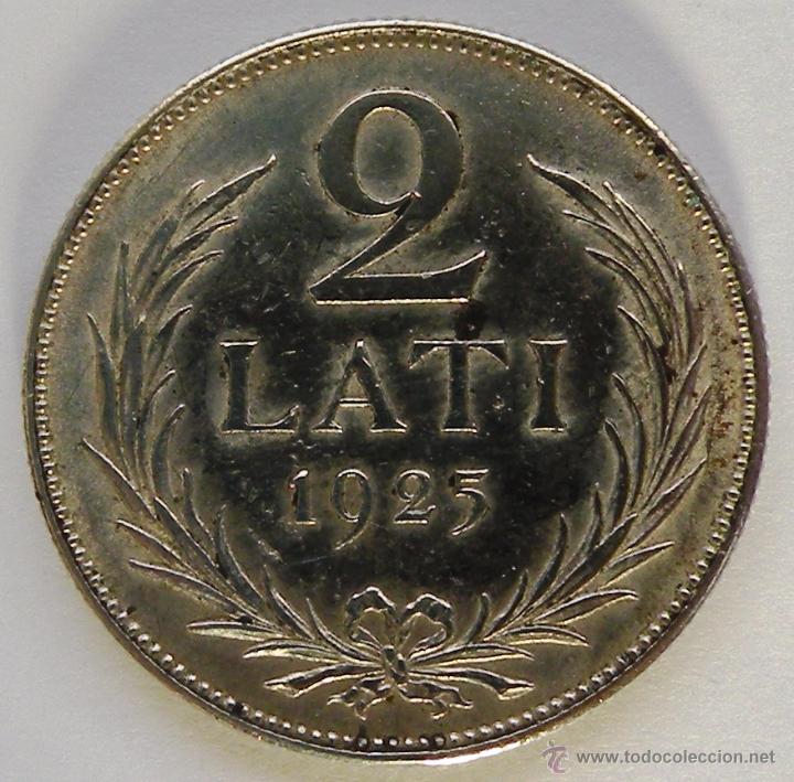 Monedas antiguas de Europa: 2 lati de 1925 de Letonia. Plata - Foto 1