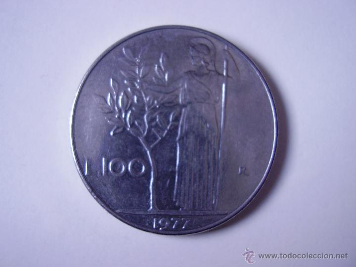 Moedas antigas da Europa: moneda de italia 100 liras 1977