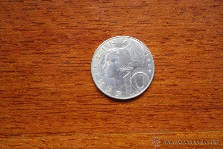 Monedas antiguas de Europa: AUSTRIA, 10 CHELINES 1959, plata. - Foto 1