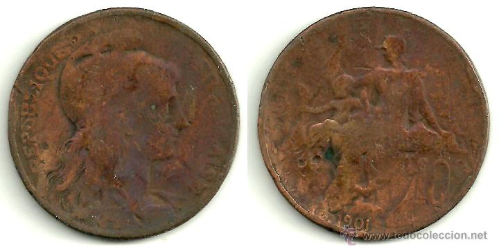 Monedas antiguas de Europa: FRANCIA 10 CENTIMES 1901 - Foto 1