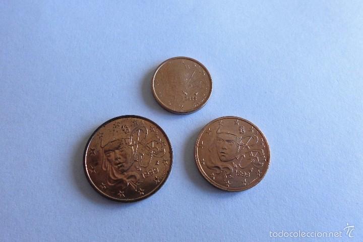 Monedas antiguas de Europa: Francia 1, 2 y 5 centimos SC - Foto 1