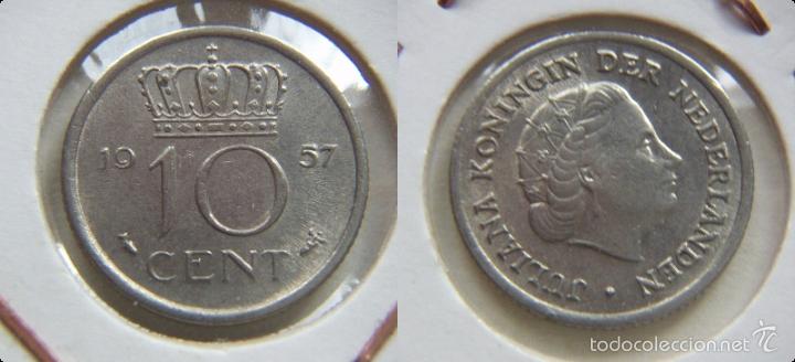 Monedas antiguas de Europa: MONEDA DE HOLANDA 10 CENT 1957 - Foto 1