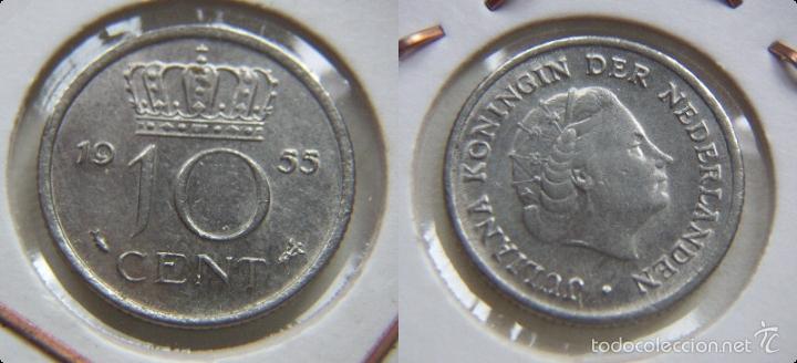 Monedas antiguas de Europa: MONEDA DE HOLANDA 10 CENT 1955 - Foto 1
