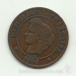 Monedas antiguas de Europa: FRANCIA MONEDA DE 5  CENTIMES DE 1897 - Foto 3