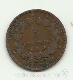 Monedas antiguas de Europa: FRANCIA MONEDA DE 5  CENTIMES DE 1897 - Foto 2