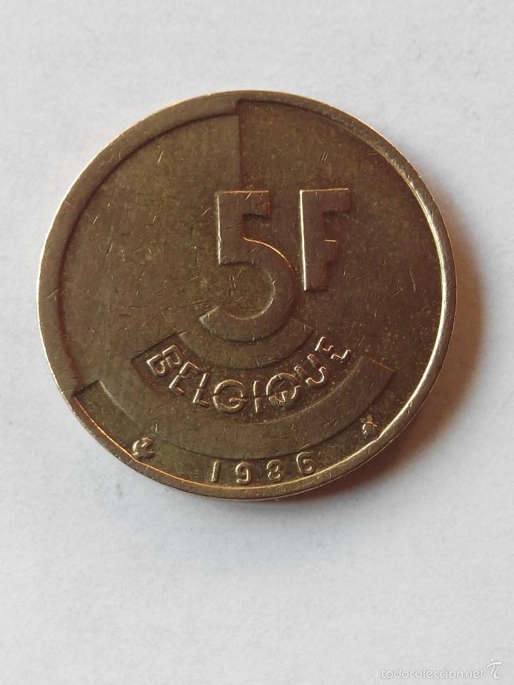 Monete antiche di Europa: MONEDA BELGICA 5 FRANCOS 1986 BELGIQUE.MBC