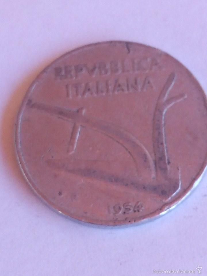 Moedas antigas da Europa: MONEDA ITALIA 10 LIRA A&Ntilde;O 1954. MBC