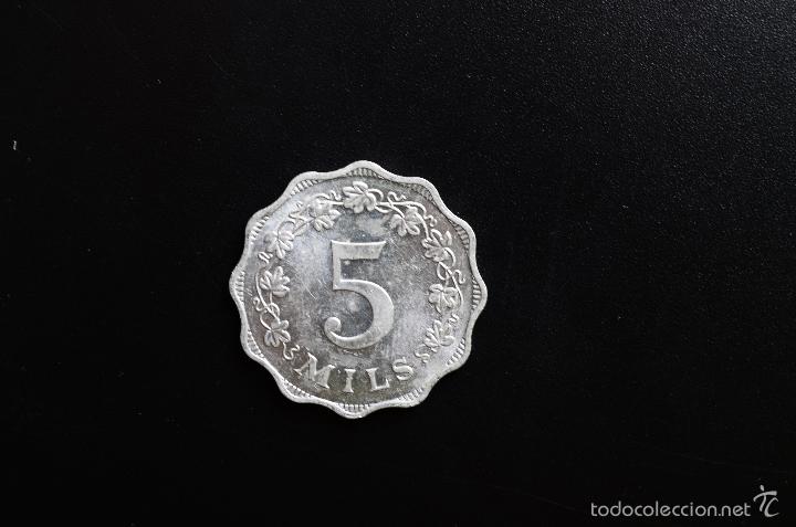 Monedas antiguas de Europa: MALTA  -  5 MILS  -  1972  -  MBC - Foto 2