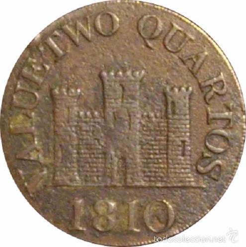Monedas antiguas de Europa: GIBRALTAR. 2 QUARTOS 1.810 - Foto 2