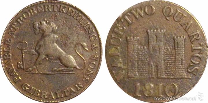Monedas antiguas de Europa: GIBRALTAR. 2 QUARTOS 1.810 - Foto 3