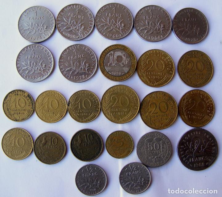 Monedas antiguas de Europa: LOTE DE 24 MONEDAS FRANCESAS