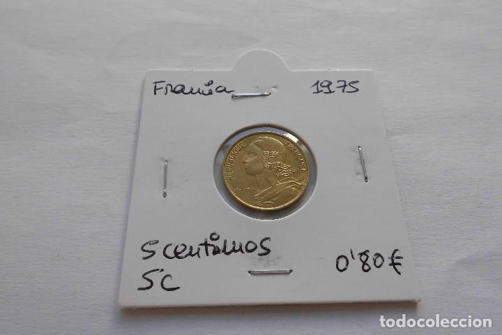 Monedas antiguas de Europa: Francia 5 centimos 1975 SC - Foto 1