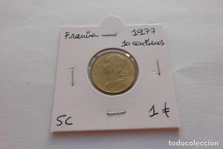 Monedas antiguas de Europa: Francia 10 centimos 1977 SC - Foto 1