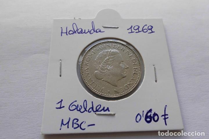Monedas antiguas de Europa: Holanda 1 Gulden 1969 - Foto 1