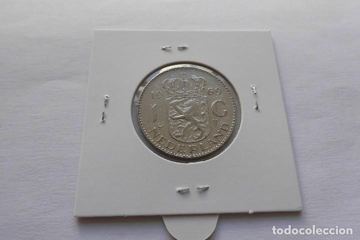 Monedas antiguas de Europa: Holanda 1 Gulden 1969 - Foto 2