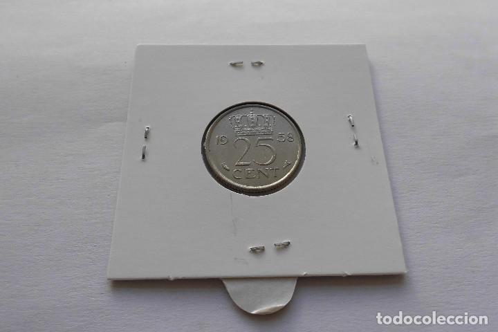 Monedas antiguas de Europa: Holanda 25 Cent 1958 - Foto 2