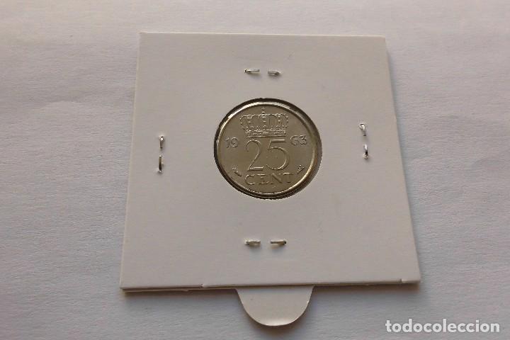 Monedas antiguas de Europa: Holanda 25 Cent 1963 - Foto 2