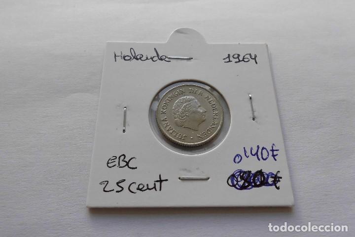 Monedas antiguas de Europa: Holanda 25 Cent 1964 - Foto 1