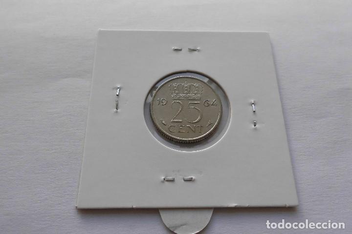 Monedas antiguas de Europa: Holanda 25 Cent 1964 - Foto 2