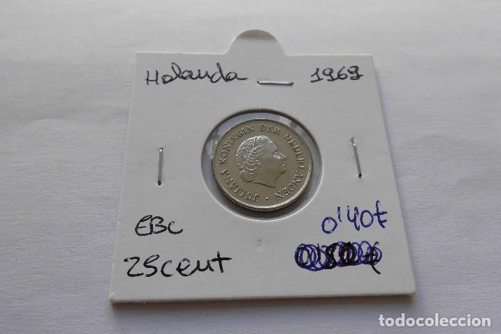 Monedas antiguas de Europa: Holanda 25 Cent 1969 - Foto 1