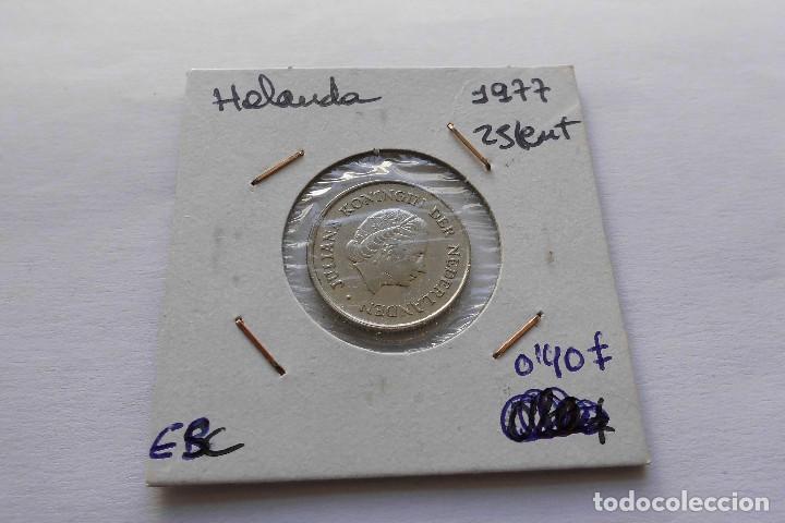 Monedas antiguas de Europa: Holanda 25 Cent 1977 - Foto 1