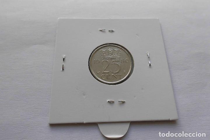 Monedas antiguas de Europa: Holanda 25 Cent 1980 - Foto 2